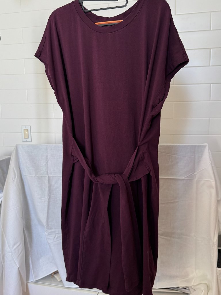 Euc Universal Standard Short Sleeve Misa Tie-Front Dress Us M (18-20) Eggplant — image 2 of 7